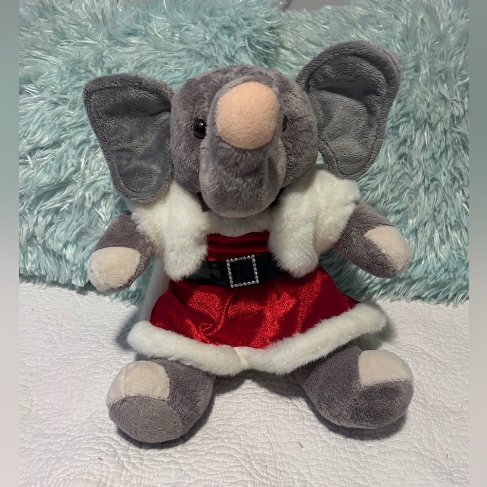 Build a bear workshop sitting elephant Christmas BAB clothes